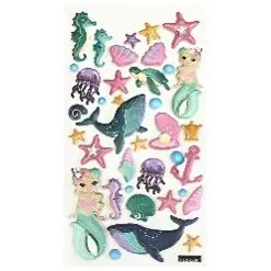 [SF-155] 36 ct. Puffy Sticker- Sea Life 3.4"x6.22"