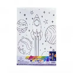 [CVS-052] Canvas Paint Set Paint by Number Planets. Includes: 1 Wrapped Canvas 280g, + 6 colors of Acrylic Paint + 1 Paint Brush. Size: 7.5" x11.4"x 0.67".