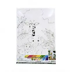 [CVS-053] Canvas Paint Set Paint by Number Safari. Includes: 1 Wrapped Canvas 280g, + 6 colors of Acrylic Paint + 1 Paint Brush. Size: 7.5" x11.4"x 0.67".