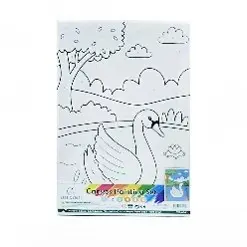 [CVS-054] Canvas Paint Set Paint by Number Swan. Includes: 1 Wrapped Canvas 280g, + 6 colors of Acrylic Paint + 1 Paint Brush. Size: 7.5" x11.4"x 0.67".