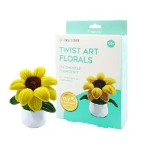 [CK-3004] Twist Art Floral DIY Kit - Sunflower. Include: Pipe Cleaners+Plastic pot+pearl cotton+coral fleece+Hot melt glue 