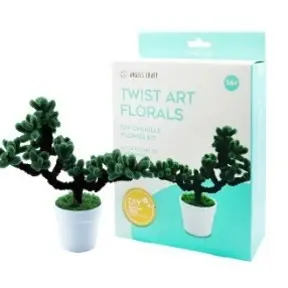 [CK-3008] Twist Art Floral DIY Kit - Bonsai.  Include: Pipe cleaner Plastic pot+pearl cotton+coral fleece+ Hot melt glue +Iron wire +Crepe tape