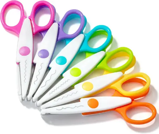 [B0CQ2SV12F] Mr. Pen Craft Scissors - Decorative Edge, 6 Pack, White & Vibrant Color (**)
