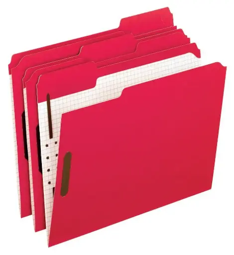 [PFX-21319] Colored Two Fastener Folders, Letter size, Red, 50/Box