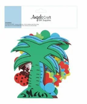 [SFM-017] 68 ct Palm Tree Themed Foam Stickers Asst. Sizes & Colors