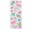[SF-219] 15ct. Puffy Sticker - Flamingo, 1 sheet Approx. 3.93x10in (10x25.4cm)