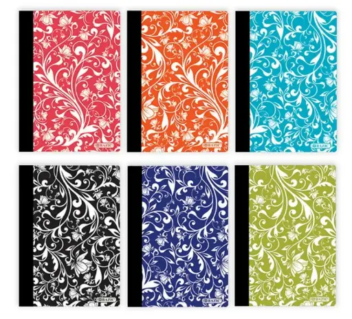 [5470] 80 Ct. 5" x 7" Floral Poly Cover Personal Composition Book