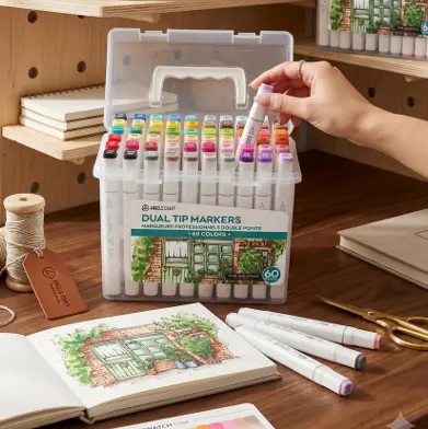 [ART-028] Angels Craft 60-Color Dual-Tip Alcohol Marker Set